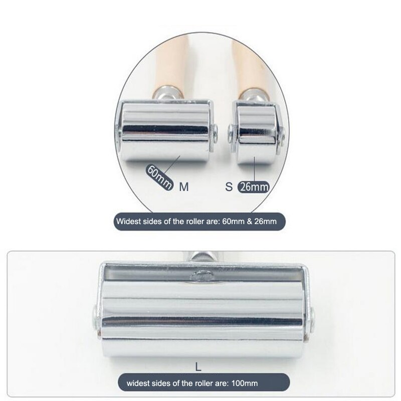 Handmade Wooden Handle Multiple Size Carbon Steel Leather Rolling Craft Roller Leather Roller Leathercraft Tool Accessories