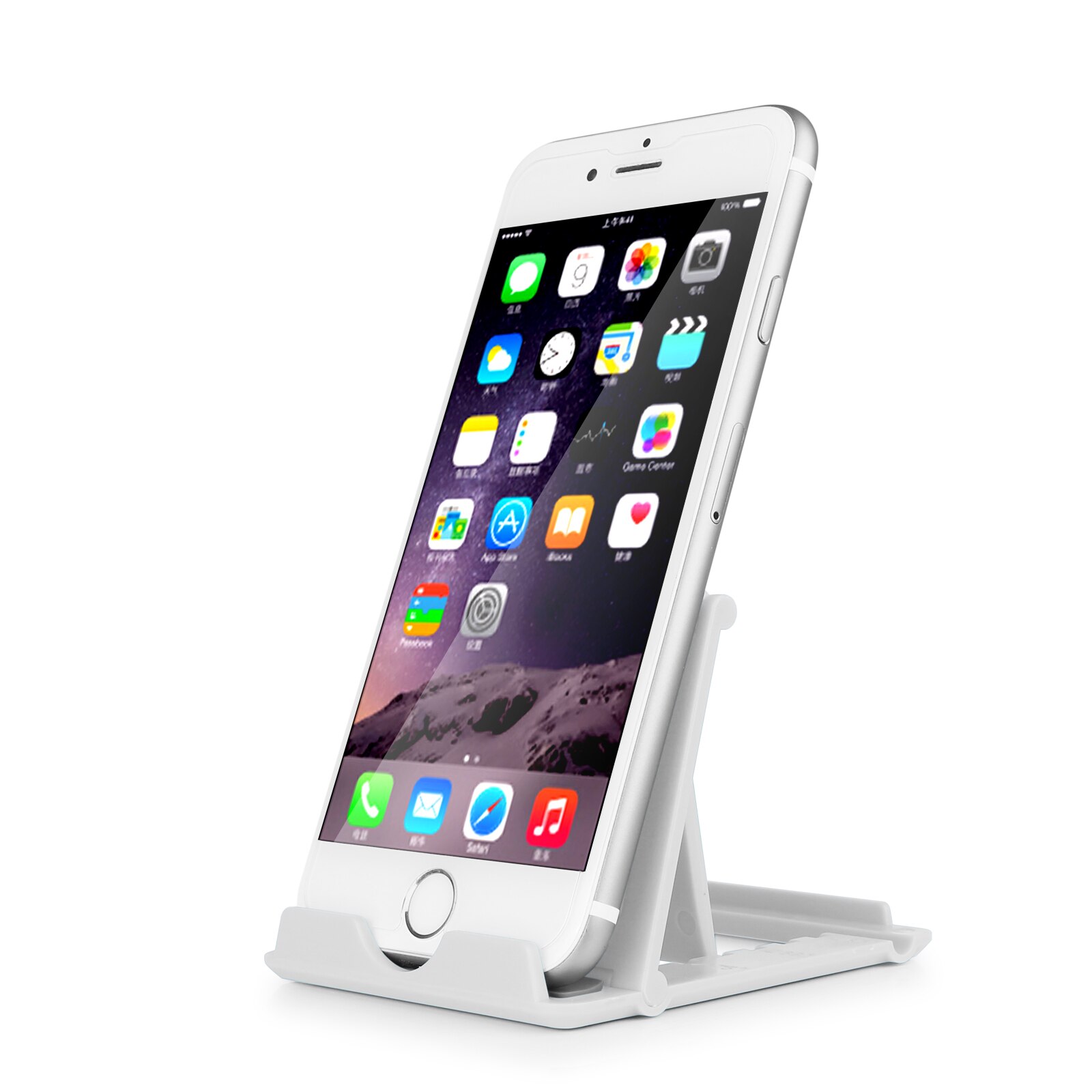Powstro soporte plegable para teléfono tableta soporte ajustable Universal plegable para teléfono móvil tableta escritorio Smartphone soporte para teléfono móvil: white