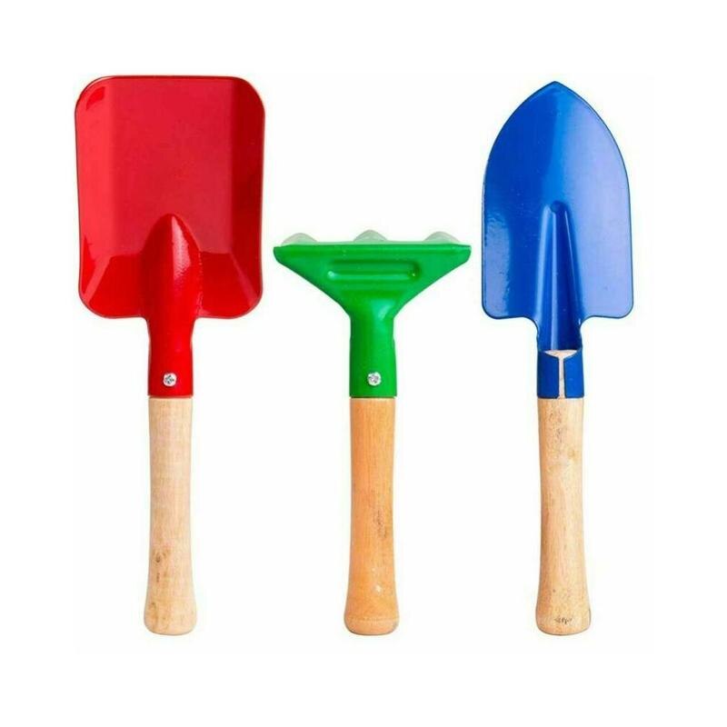 Pala de hierro de madera para niños, juguete de playa para jugar en la arena, para niños, 3 unids/lote: Default Title