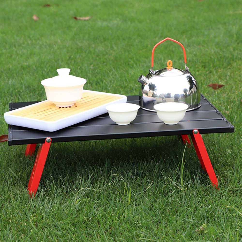 Camping Mini Portable Foldable Table For Outdoor Picnic Barbecue Tours Tableware Aluminum Alloy Collapsible Computer Bed Desk