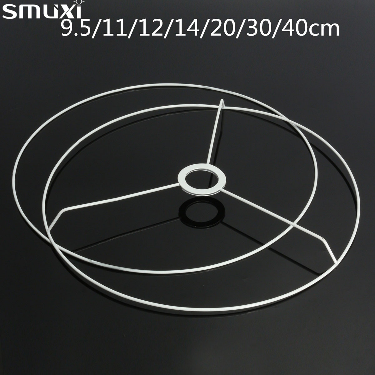 Smuxi sirkulær lampeskjerm ramme ring 11/12/14/20/30/40cm diameter lampeskjerm diy skjermsett sett  e27 lampeskjerm ramme