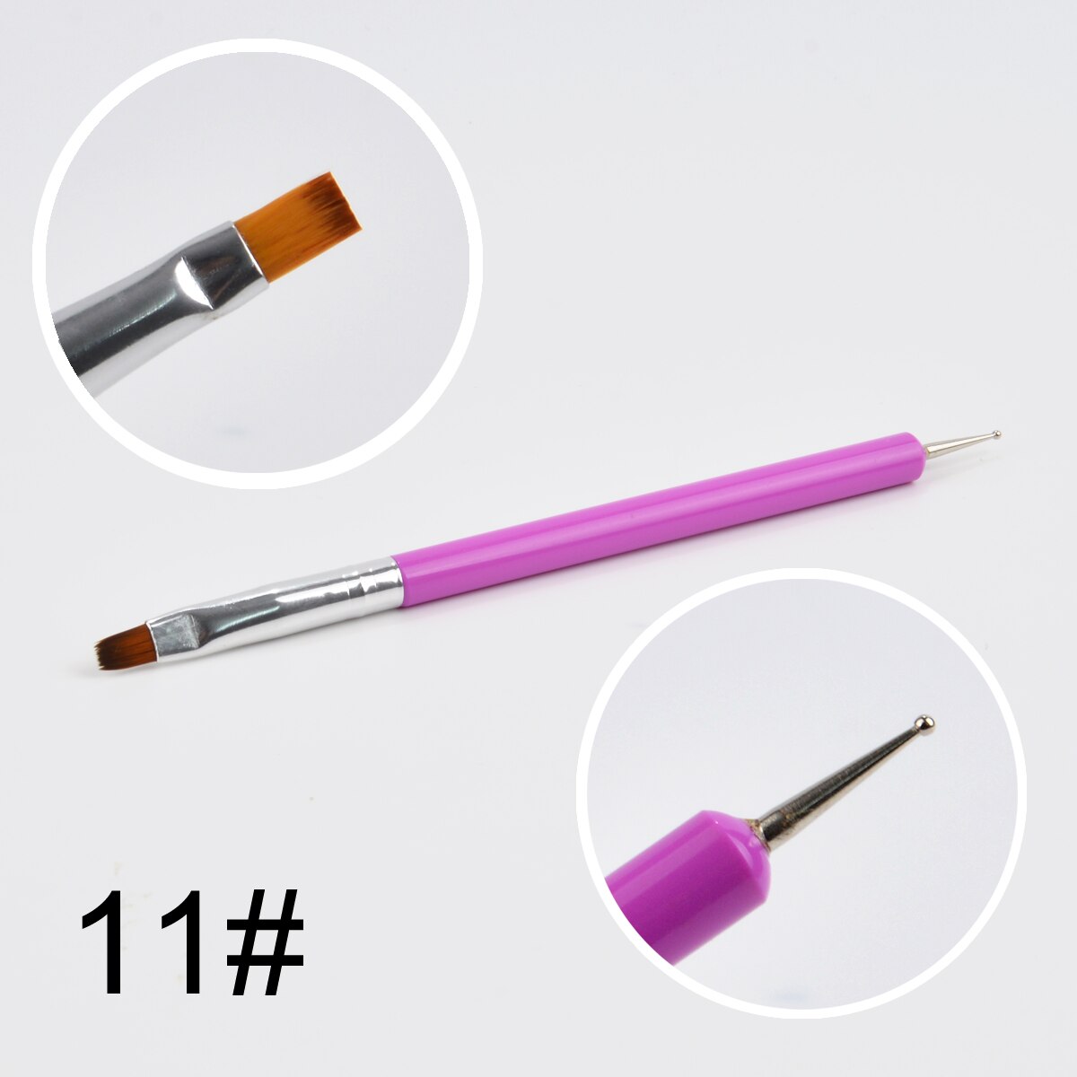 Nagelpensel ritning uv gel penna manikyr nagelkonst pensel gradient målning penna akryl gel förlängningspenna: 11