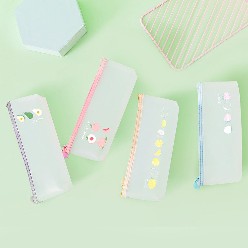 Fruta transparente cremallera neceser de viaje cepillo de dientes bolso cosmético lavado bolsa organizador bolsa portátil mujer maquillaje bolsa lápiz caso