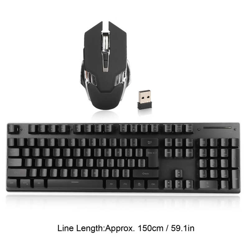 RGB Keyboard Mouse Combo LED Backlit Rechargeable 2000mAh Battery 7D 3200DPI Mice Wireless Keyboard Mouse Set for PC Gamer