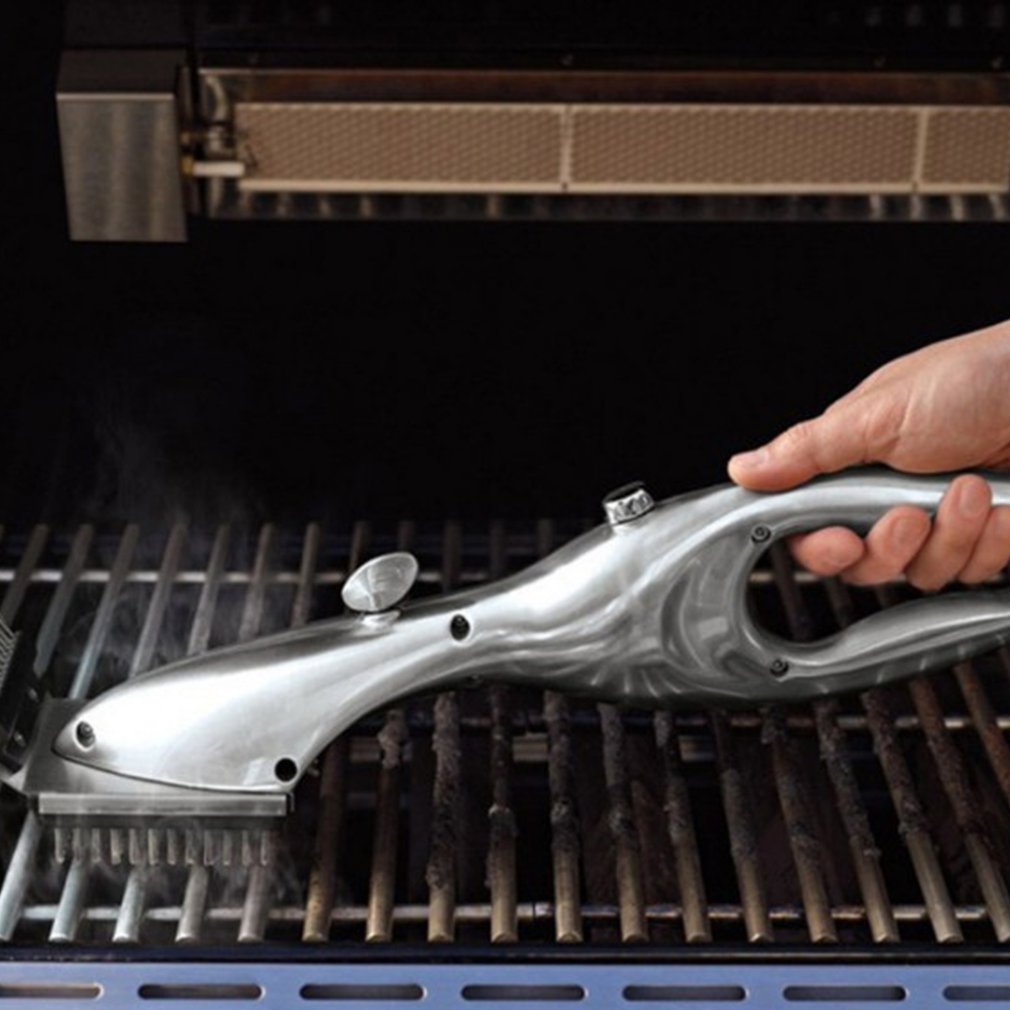 1 set barbecue roestvrij staal barbecue reinigingsborstel buitengrillreiniger met stoomkracht barbecue accessoires kookgereedschap