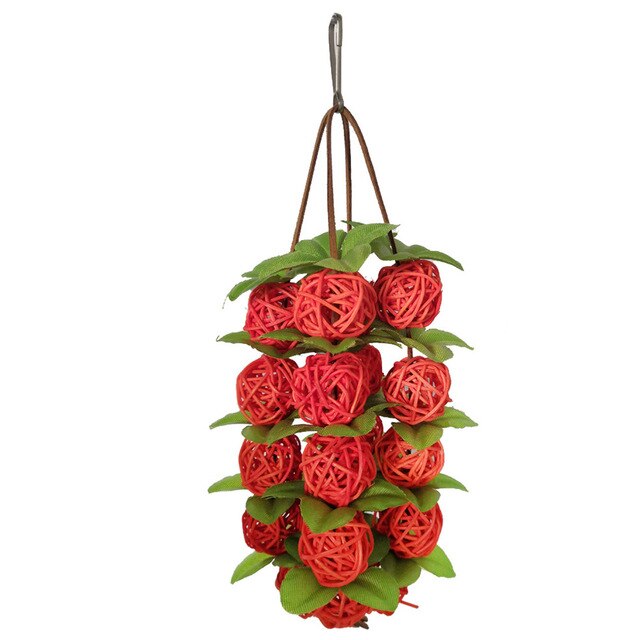 20cm Hanging Rattan Balls Toys Bird Interactive Bite Chew Toys For Parakeet Budgie Accessories Bird Playing Toys: 2
