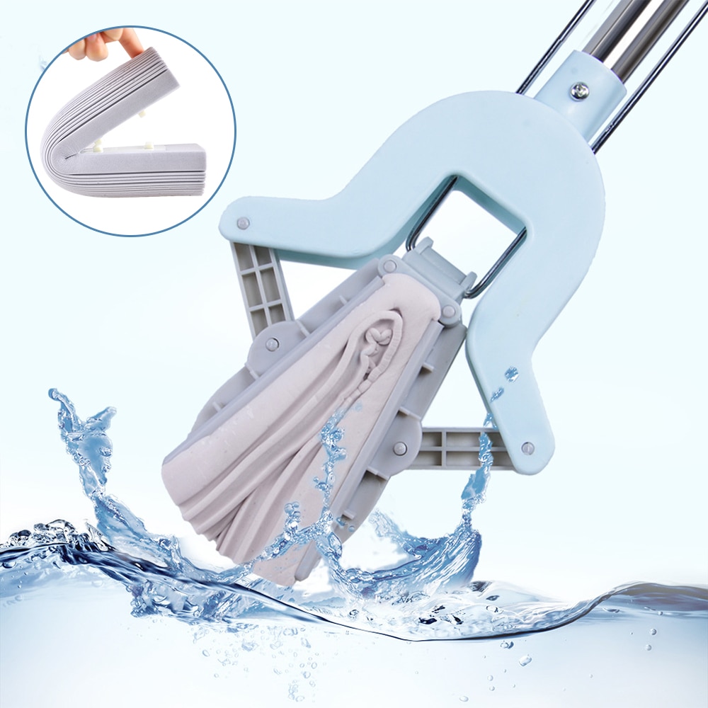 Telescopische Handvat Absorberende Spons Mop Vouwen Rubber Mop Thuis Floor Cleaning Tool Rvs