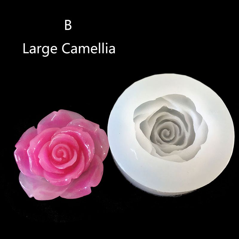 Moldes de silicona flor de loto para manualidades, accesorios de resina de Camelia, peonía, Margarita, herramientas de fabricación de Moldes de resina epoxi,: B