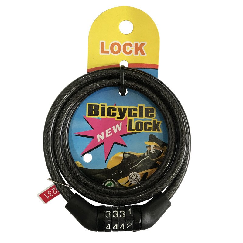 portable Road Bicycle Locks password lock 4-digit bicycle mountain bike password wire lock burglar lock 4-digit password lock