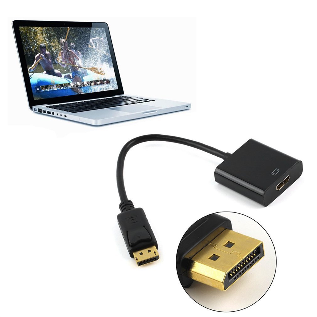 Displayport dp til hdmi-kompatibel adapter dp displayport hann til hdmi-kompatibel hunn konverteradapterkabel for bærbar pc