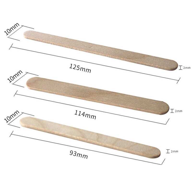 200Pcs/Set Popsicle Sticks Natural Wooden Pop Popsicle Sticks 12.5CM 11.4CM Length Wood Craft Ice Cream Stick Popsicl Accesorios