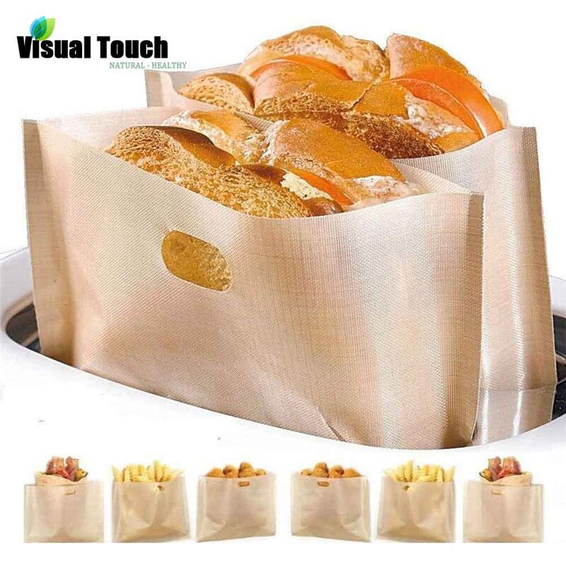 4PCS Toaster Bags Grilled Cheese Sandwiches Doughnut Toaster Bags Baking Accessories Made Reusable Baked Toast Bread Bags