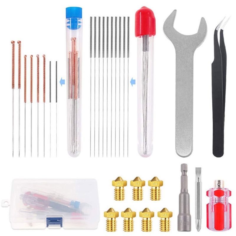 3D Printer Nozzle Cleaning Kit 29Pcs/Set Disassembly Cleaning Tool Electronic Accessories Printer Cleaner