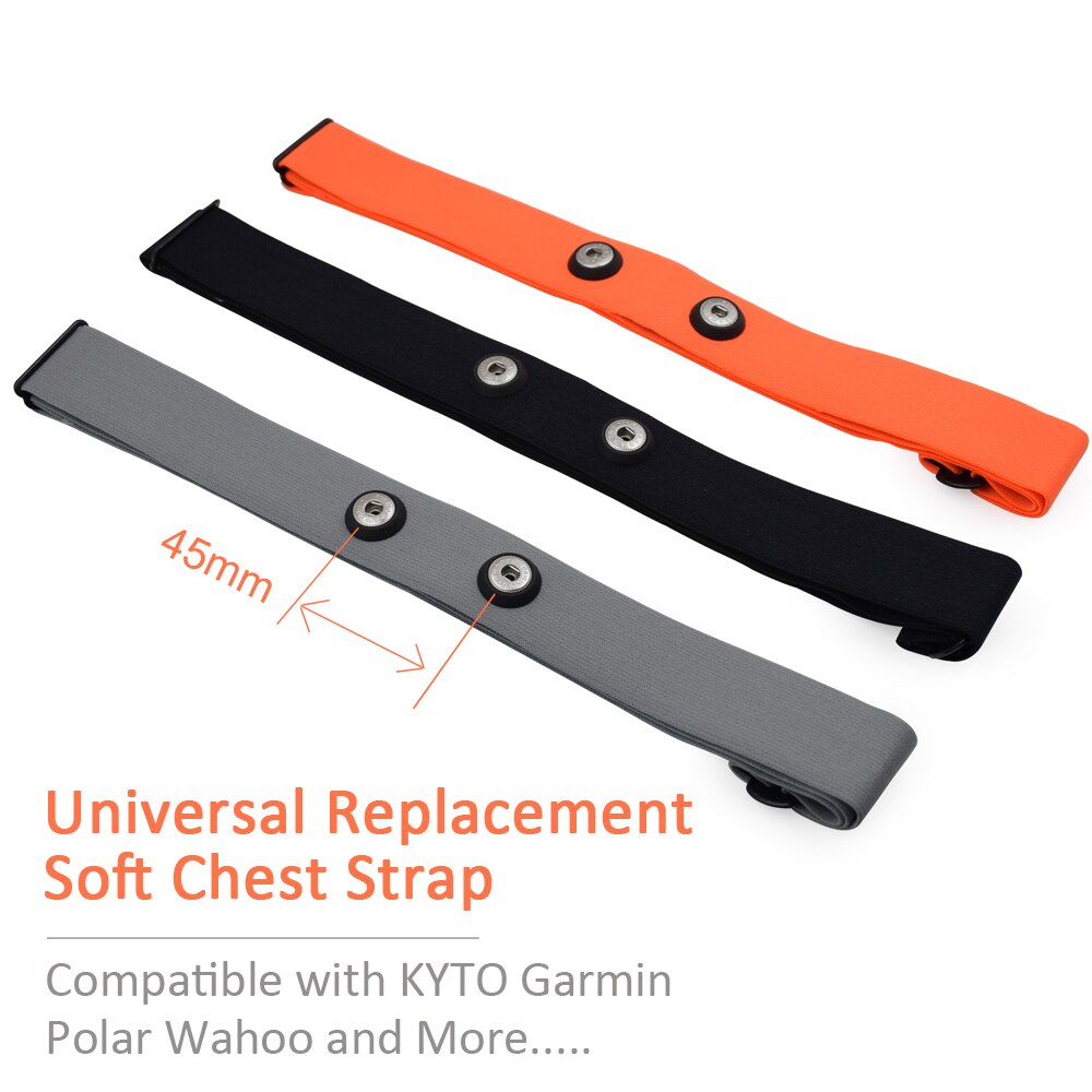 KYTO remplacement universel moniteur de fréquence cardiaque sangle souple pour Polar Wahoo Garmin