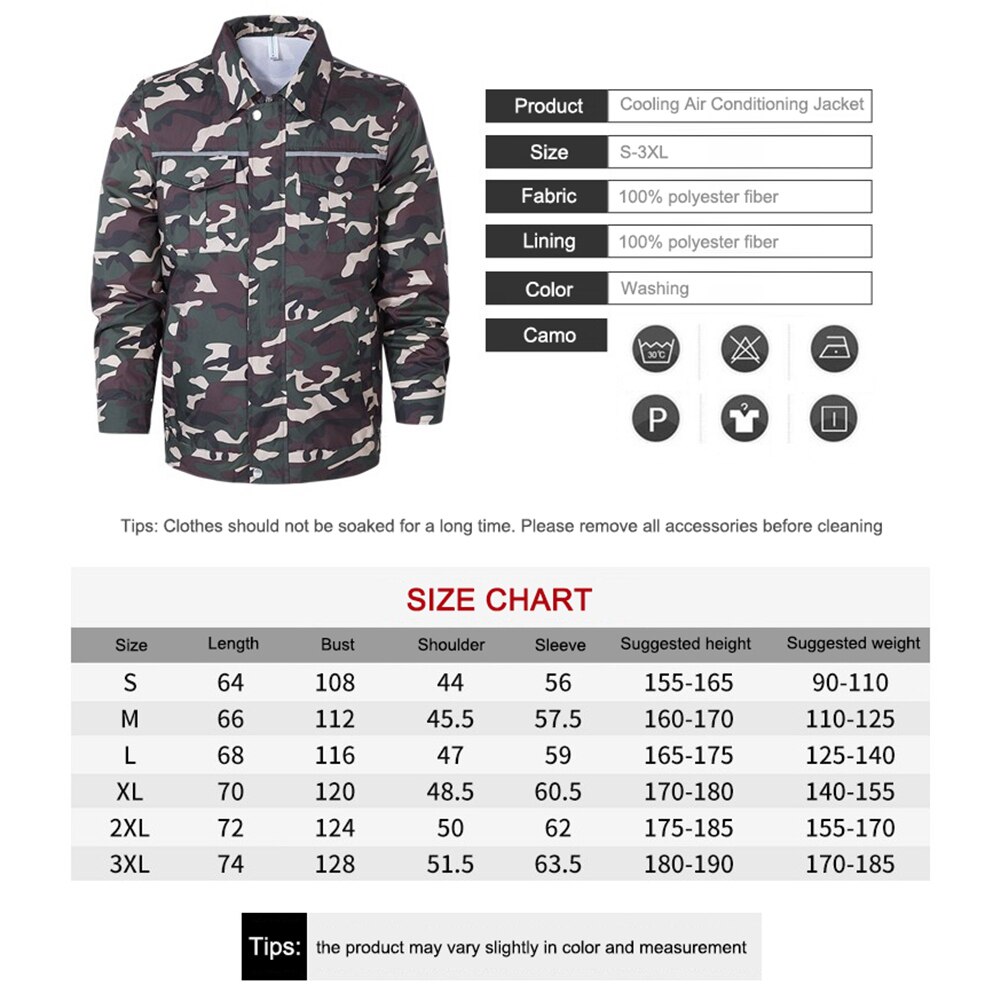 Cooling Jacket Summer Air Conditioning Cool Coat With 2 USB Powered Fans Outdoor Sun Protection Clothing