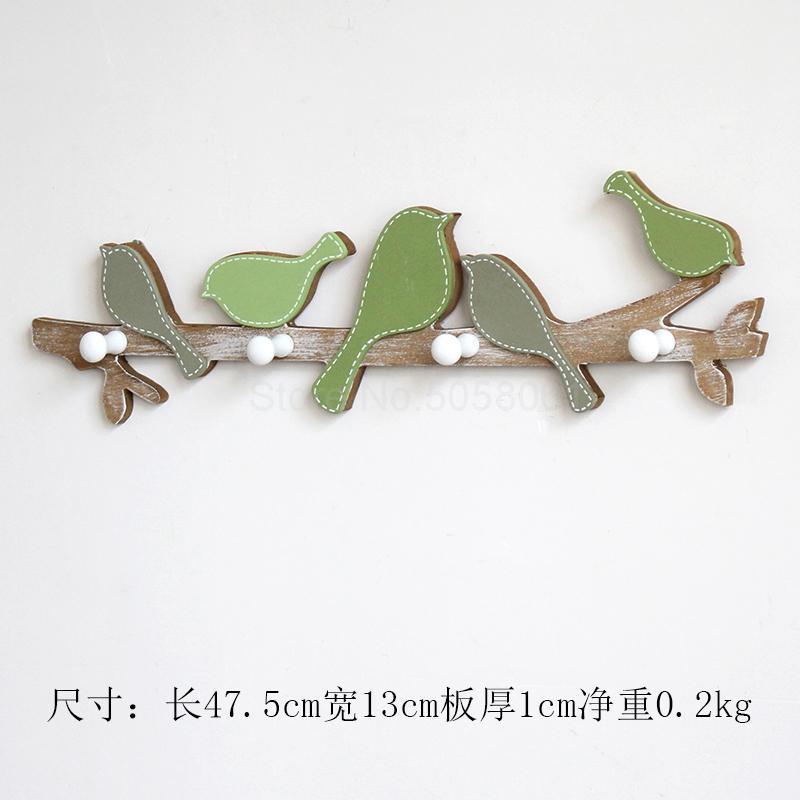 American country birdie hook door entrance porch fitting room hook wall hanging key frame decorative coat hook: Default Title