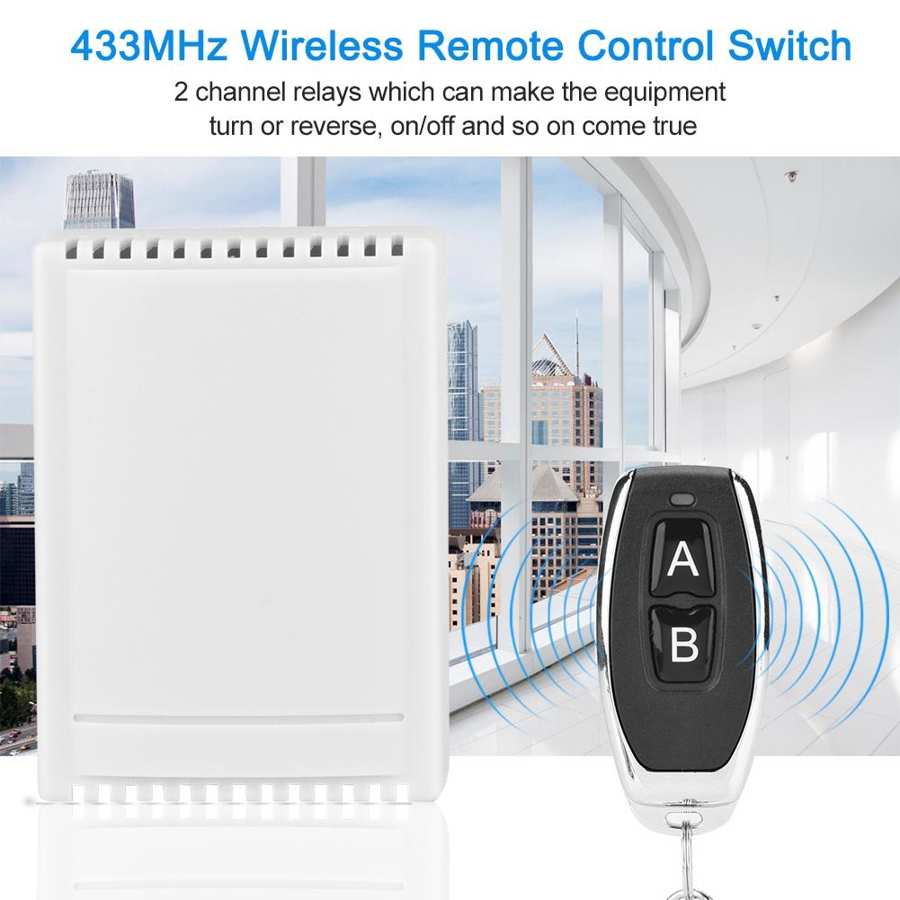 Draadloze Schakelaar Voor Huisautomatisering Met Rf 433 Mhz En 2 Knoppen Inclusief Ontvanger 10a Set