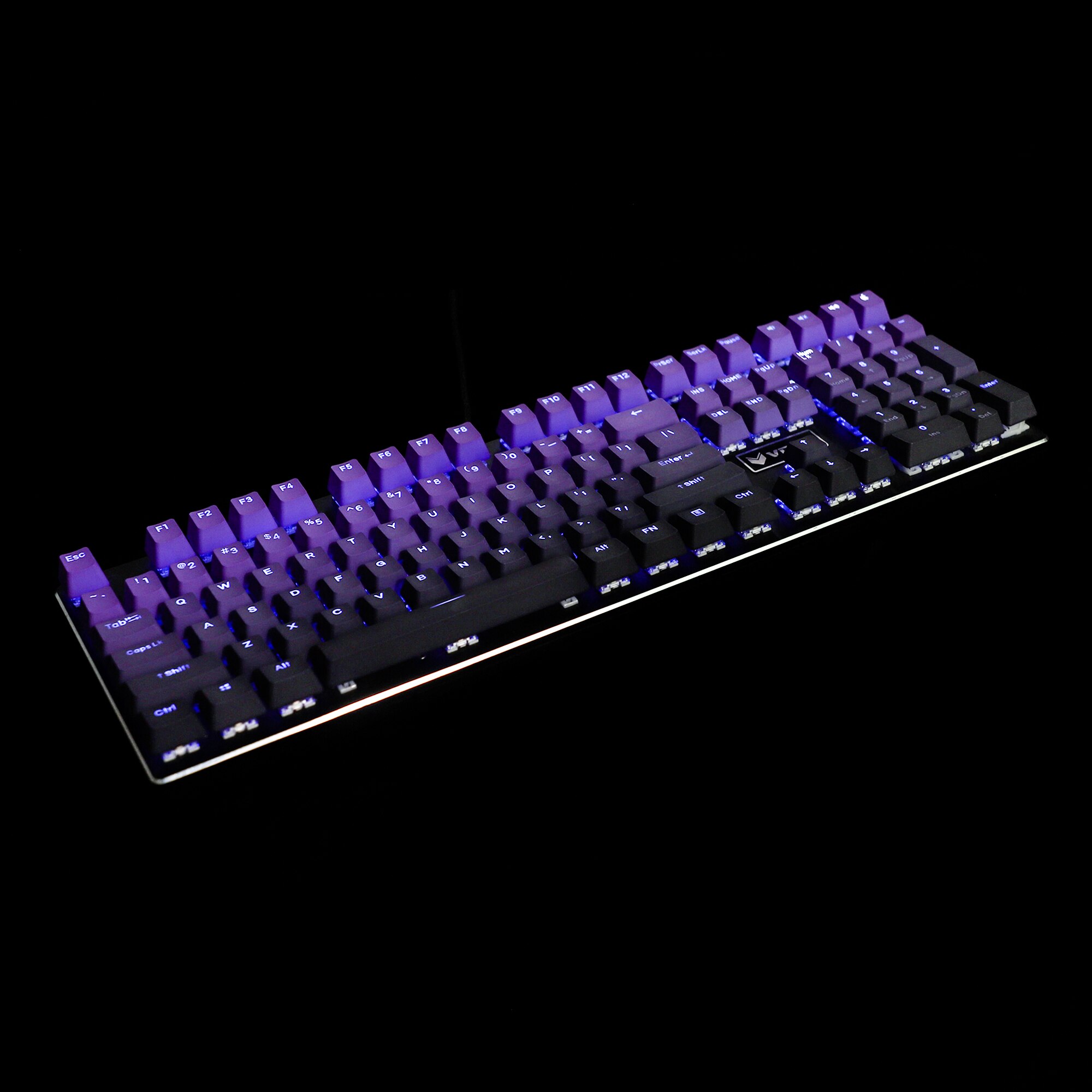 YMDK Double Shot 108 Dyed PBT Shine Through OEM Profile Rainbow Carbon Sunset Hana Keycap For MX Switches Mechanical Keyboard: Purple Gradient