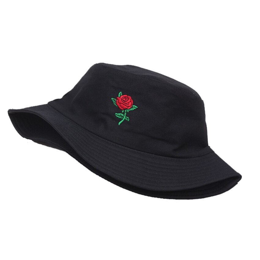 Berretto da pescatore in materiale misto poliestere di cotone rosa con ricamo estivo per donna cappello da pescatore classico morbido Panama F81
