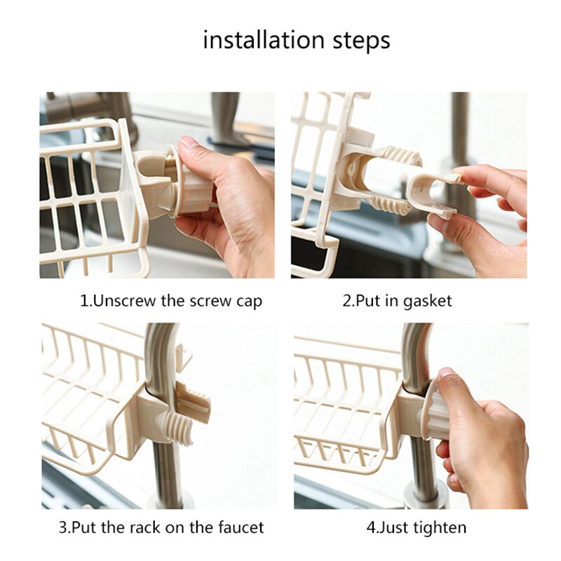 Adjustable Faucet Clip Hanging Holder Soap Sponge Dish Rack Towel Hanger Sink Storage Rack Drainer Shelf Bathroom Kitchen Organi