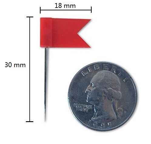 100Pcs Kleurrijke Vlag Push Pin Voor Bulletin Kurk Boord Muur Kaart Kopspijkers Diverse Kleuren