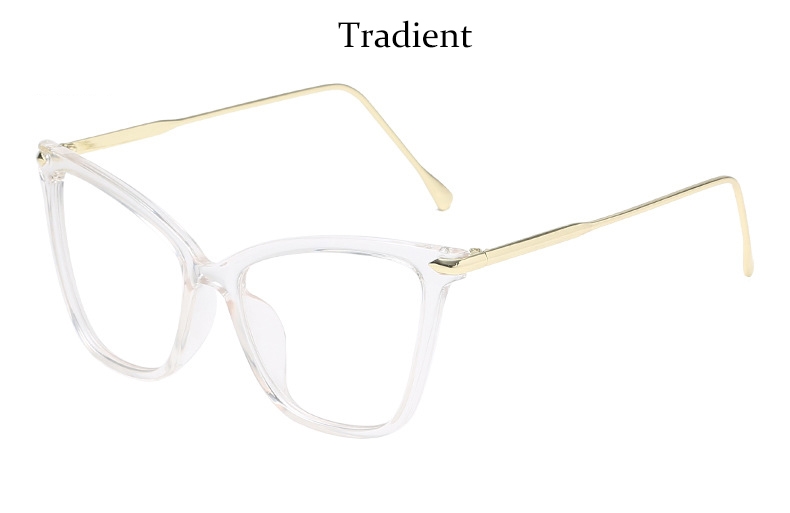 Montura de gafas para mujer, lentes ópticas transparentes de ojo de gato, montura de Metal, a la , montura de gafas negras,: Tradient