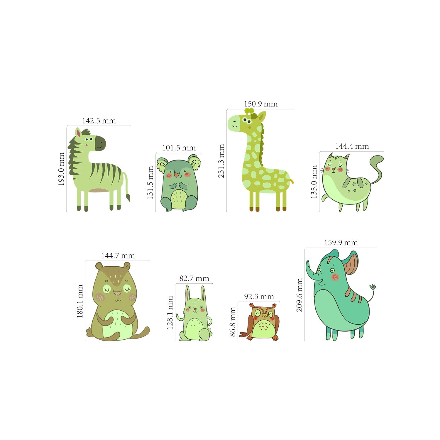 Cartoon Luminous Wall Stickers Home Decor Kawaii Moon Star Animal Wallpaper Kids Room Mural Nursery Poster Bedroom Decoration: GS-10