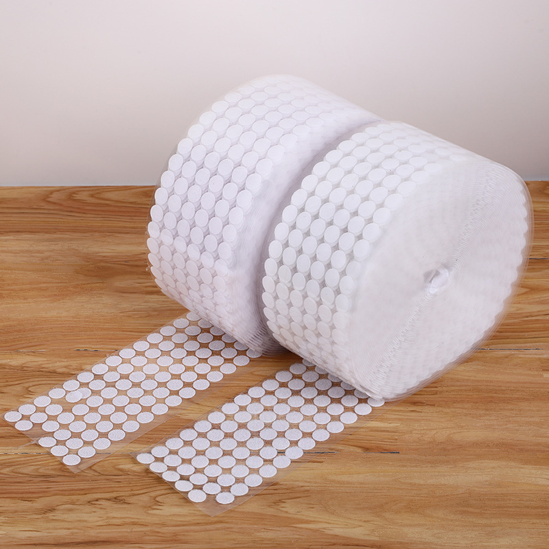 10-30mm Transparent Black White Dot Sticker Self Adhesive Fastener Hook and Loop Tape Nylon Strong Glue Belcro Adesivo Redondo: 20mm / WHITE