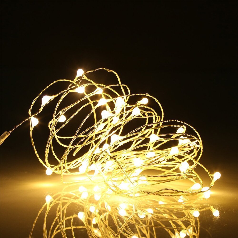 30-200leds Led Fairy String Lights Usb Operated Zilver Draad 5/10/20M Voor Thuis Slaapkamer Tuin Kerst tree Slingers Decoraties