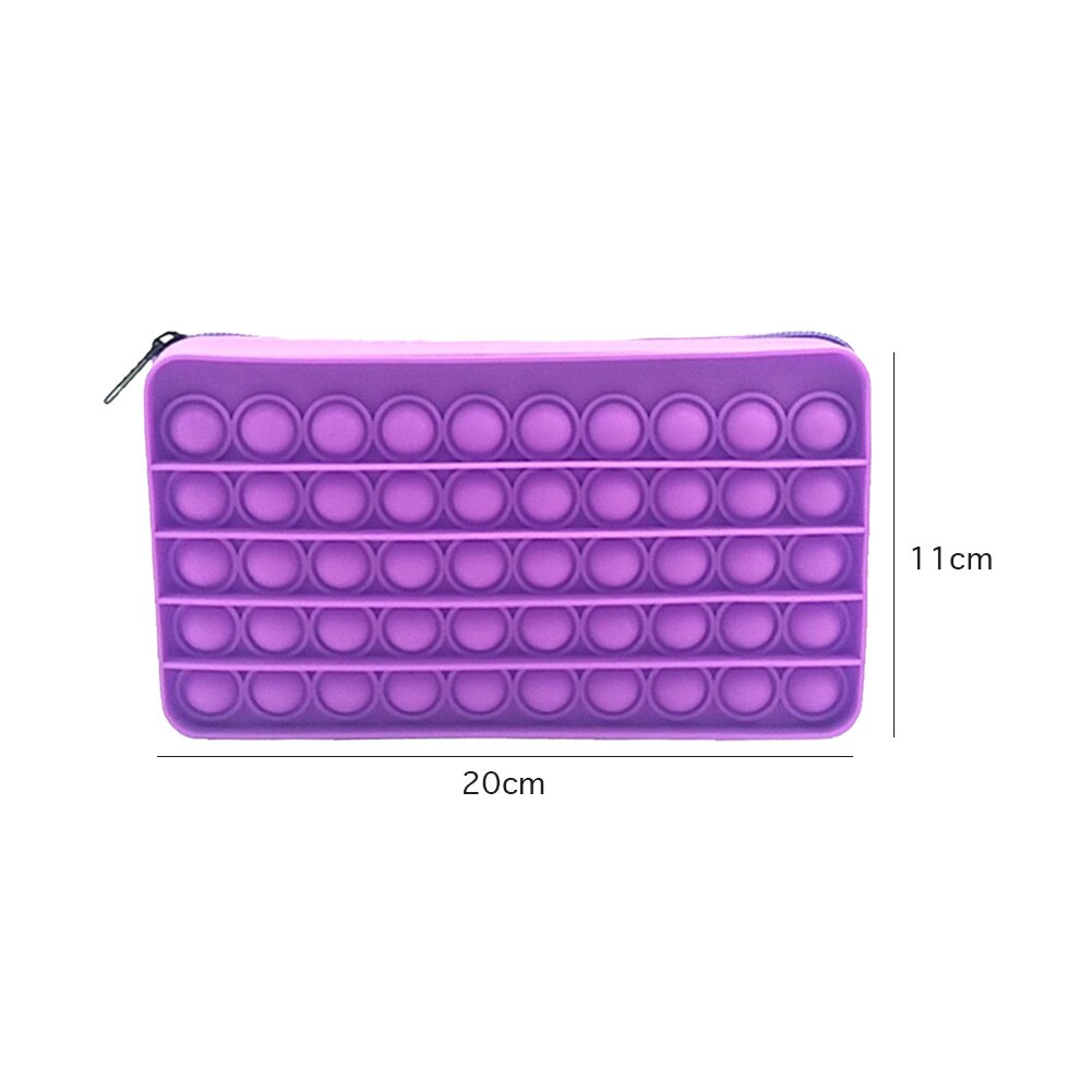 Funny Pencil Case Silicone Purse Push Bubbles Simple Stationary Bag Popper Sensory Pencil Case Fidget Toys: 17