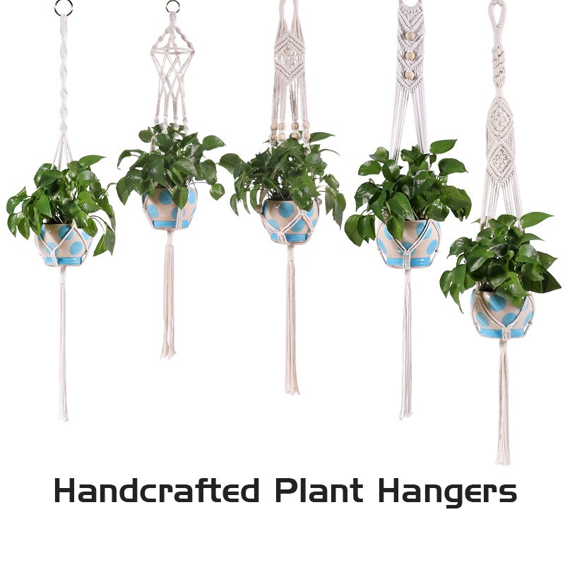Hanging Baskets 100% cotton Handmade Plant Holder Macrame Plant Hanging Flowerpot Wall Decor handcrafted plant hangers