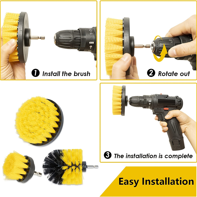 3 unidades, juego de accesorios de cepillo de perforación, cepillo de limpieza con brocha de limpieza, tacubos de baño