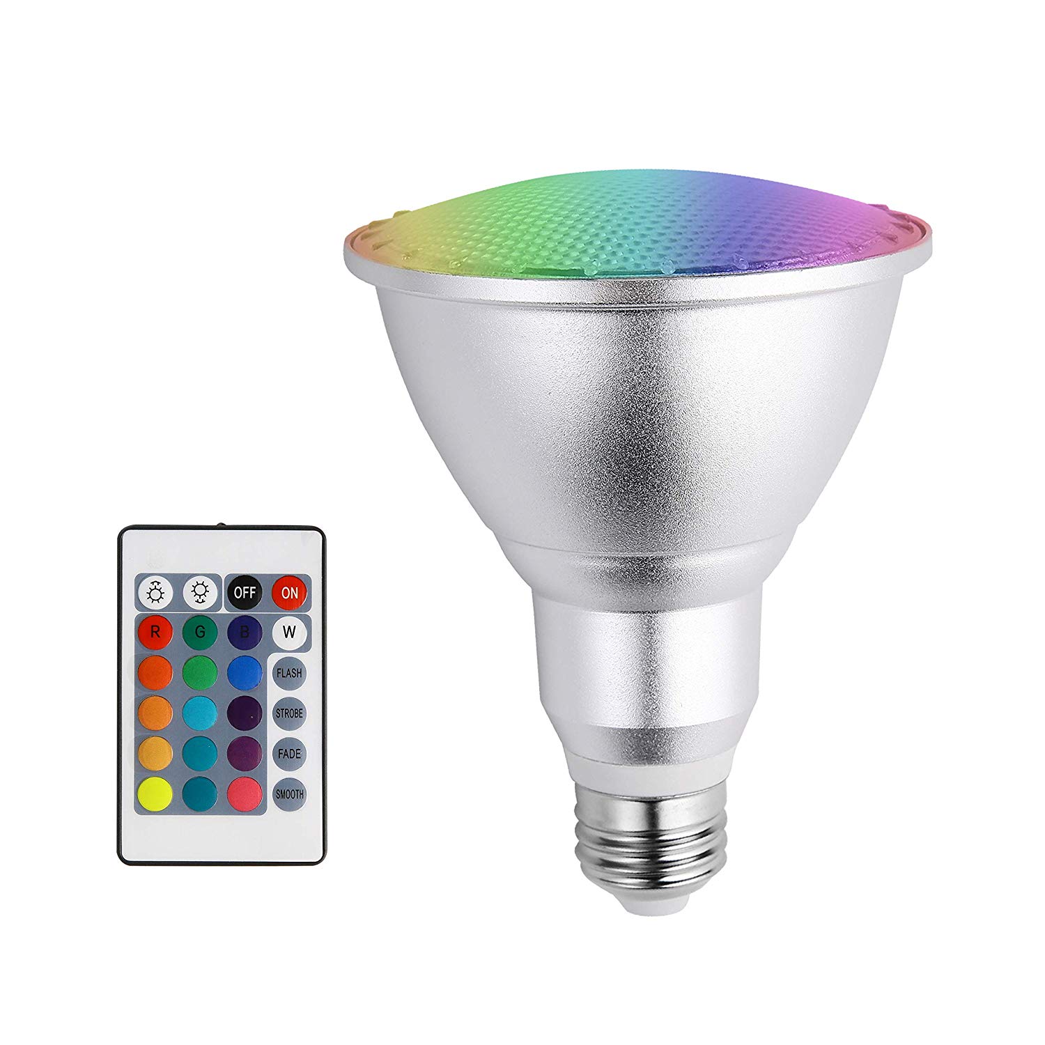Led Gloeilamp E27 10W PAR30 Rgb Dimbare Spotlight 16 Kleur Veranderende Met Ir Afstandsbediening Voor Home (10W PAR30 Rgb)