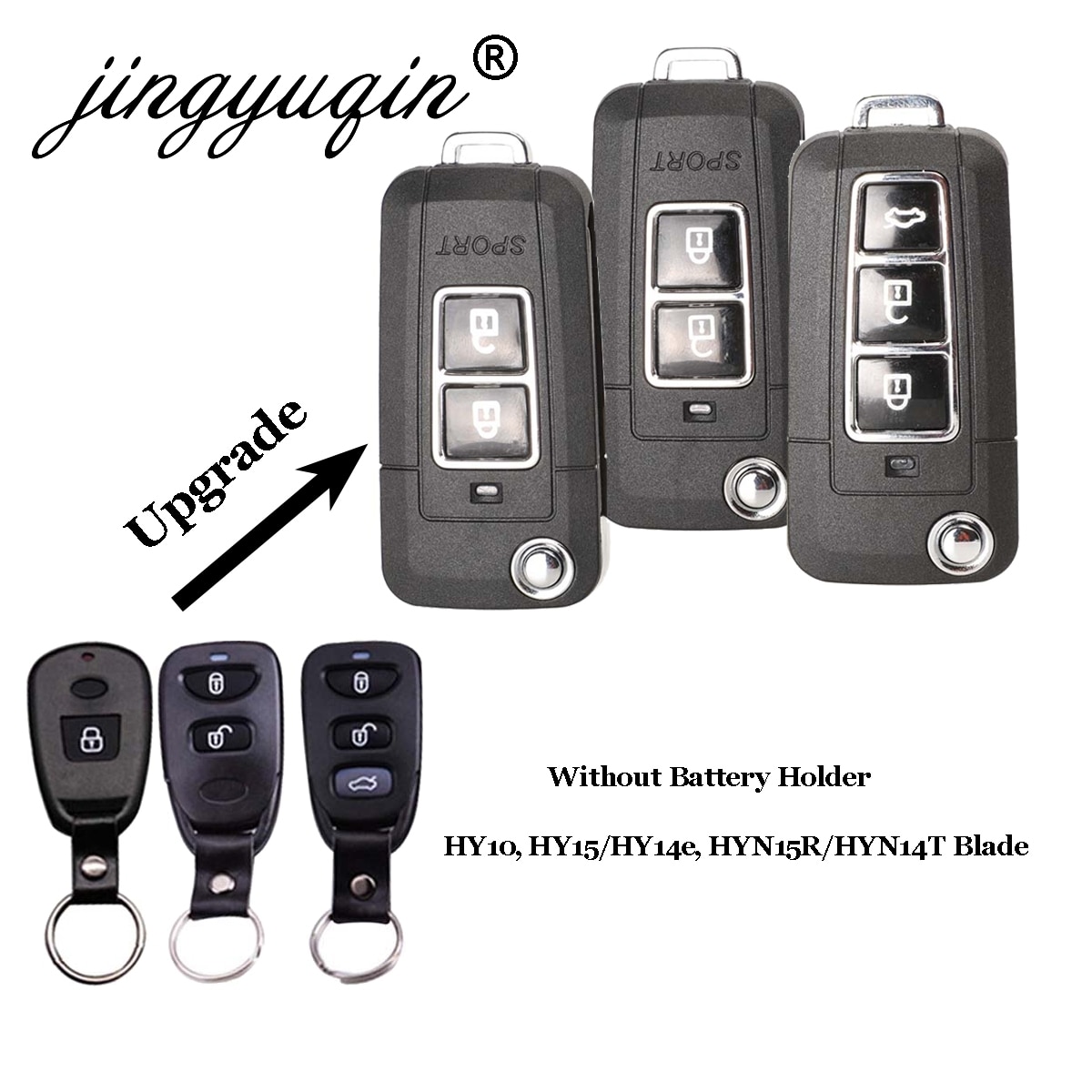Jinyuqin Gewijzigd Flip Sleutel Shell 2/3/4 Knoppen Voor Kia Sportage Foret Cerato Fob Remote Foling Sleutel Cover Fob case