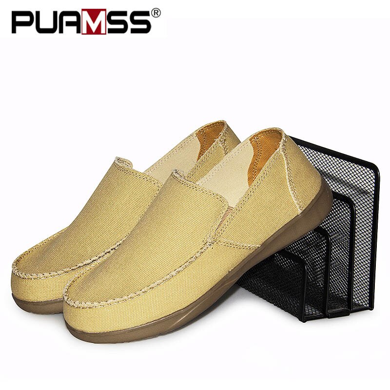 Summer Men Loafers Men Shoes Natural Canvas Shoes Breathable Casual Shoes Men Sneakers Zapatillas Hombre: Khaki / 42