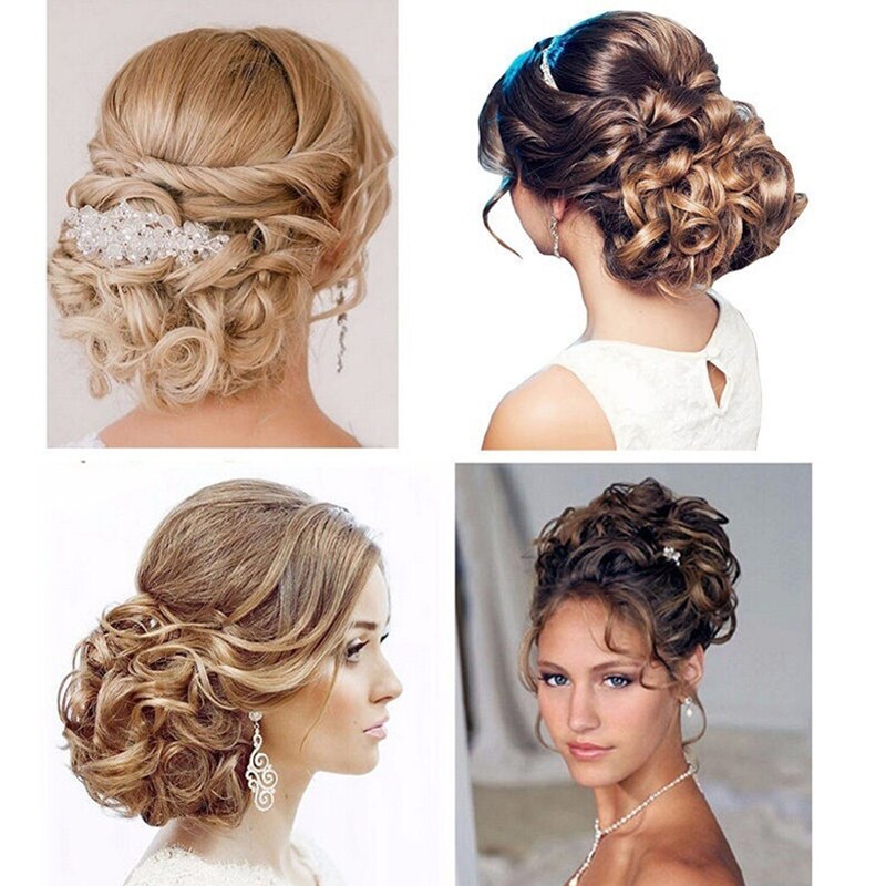 Dianqi elástico faixa de borracha grande coque chignon cabelo sintético dois clipes cabo pente chignon cabelo
