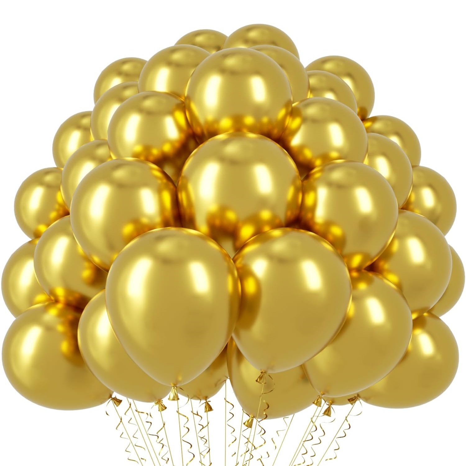 50pcs/100pcs Pack Latex Party Balloons 10 inch Round Helium Balloons for Birthday Wedding Anniversary Graduation Decoration: Gold / X