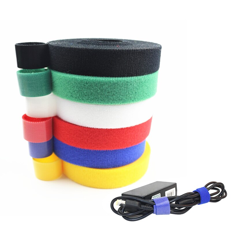 3 M Reusable Nylon Adhesive Fastener Tape Back to Back Power Wire Hooks Loops Fasteners Cable Ties Curtain Straps Magic Tape