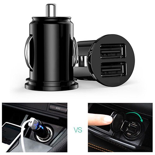Auto Vrachtwagen 12V Power Dual 2 Port Usb Mini Charger Adapter Quick Charge Car Charger Voor Iphone Ipad Dual usb Car Charger