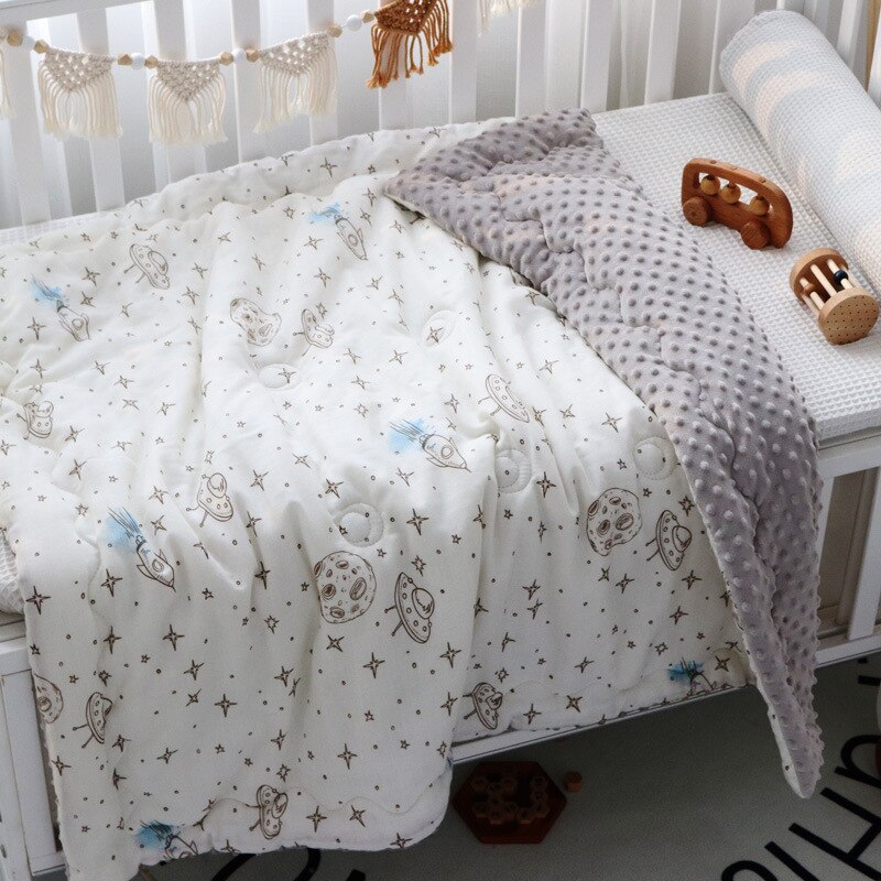 Trapunta per bambini coperta invernale Minky mussola 120x150cm lettino per bambini trapunte per bambini lettino per bambini bambini scuola materna impostato di biancheria da letto per bambini: b