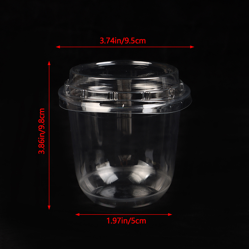 10 stk 10oz engangs moussekopper til kake med lokk, klare plastbokser, iskrem, dessert, piknik, pudding, gelé, dessert, yoghurtkopper: Default Title