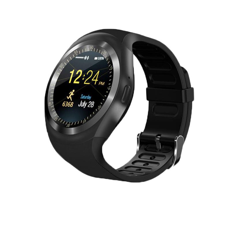 Y1 montre intelligente Bluetooth Relogio Android Smartwatch prend en charge la carte Nano SIM et la carte TF montre intelligente unisexe: Noir