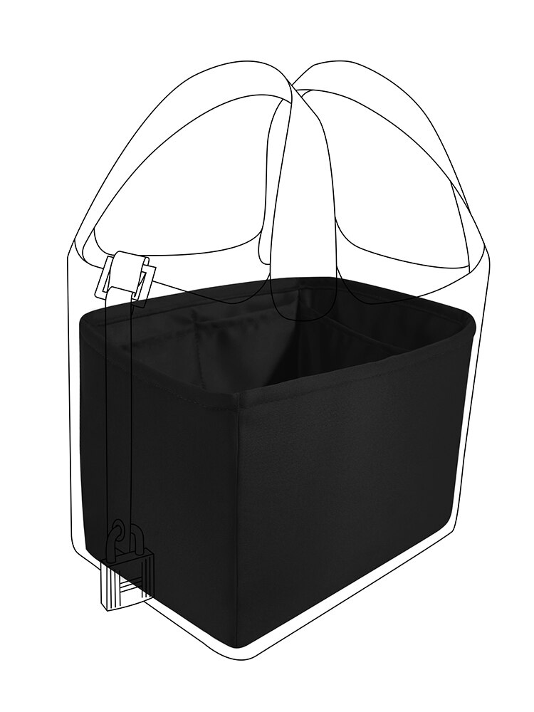 DGAZ Purse Organizer Satin thick Fits H-PC pic-otin 18/22 Bags,Silk ,Luxury Handbag Tote in Bag Shapers , Women: Black / For PC18