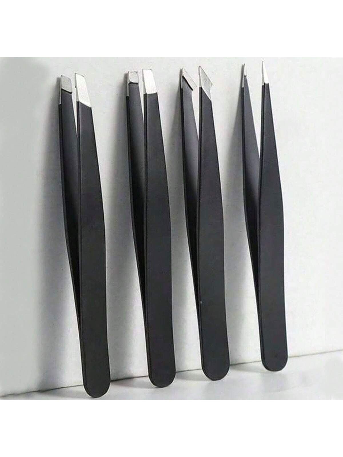 Multifunctionele wenkbrauwpincet, 4-pack roestvrijstalen wenkbrauwverstrakking gezichtshaartrimmer make-up gereedschapset, oogvormende gereedschappen: Default Title