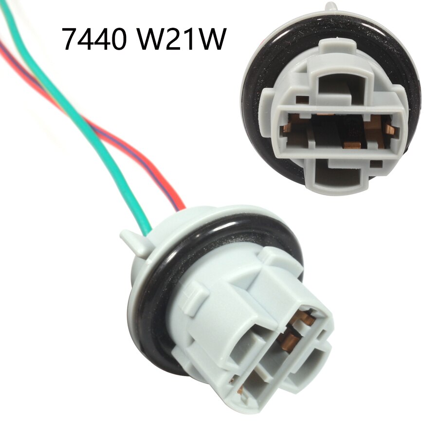 NHAUTP 2Pcs T20 7443 Socket Adapter W21/5W 7440 W21W LED Connect Wiring Holder Car Brake Light Reverse Lamp Base: T20 7440