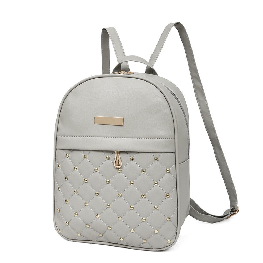 Mini Mochila de cuero con remaches para mujer, bolso de hombro femenino, informal, a la , # L5 %