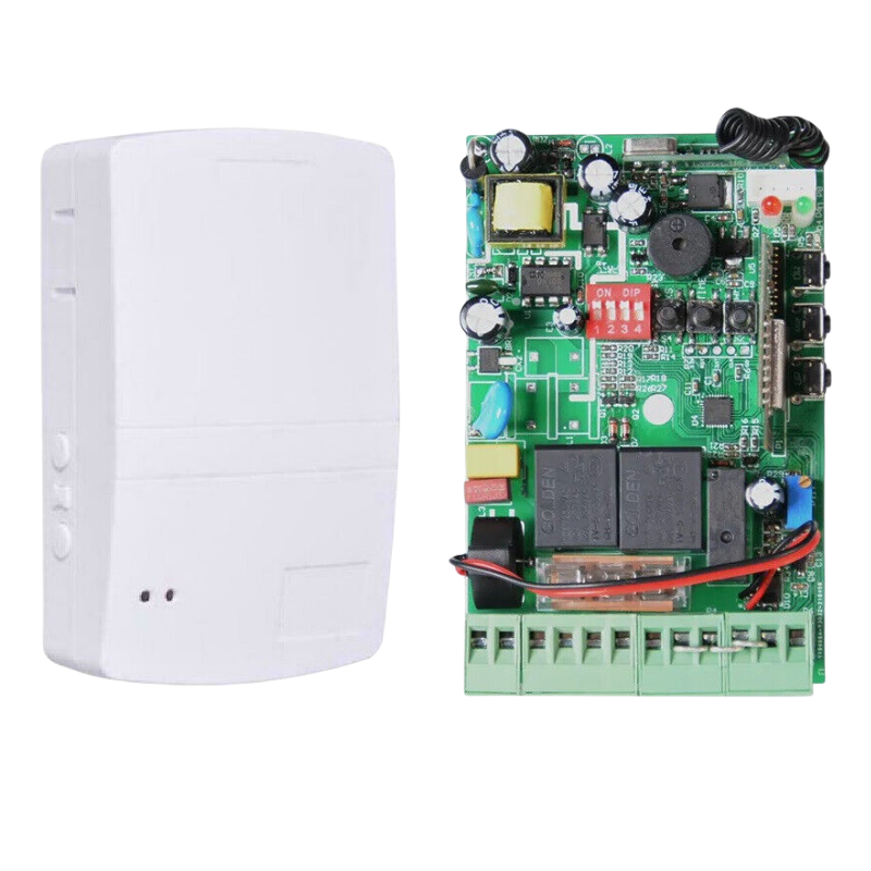 Universal Garage Shutter Box Motor Valve + 2 Remote Controls with External Control Terminal Block: black