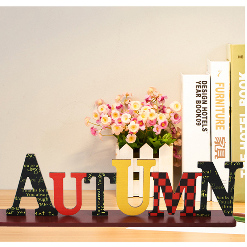 Herfst Thanksgiving Houten Ornamenten Oogstfestival Pompoen Thanksgiving Party Scene Sfeer Layout Interessant Creativ