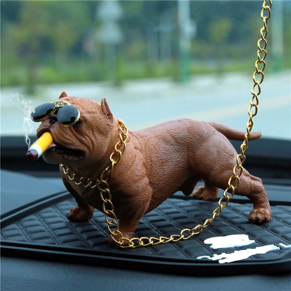 Grappige Leuke Home Decoratie Auto Accessoires Bully Pitbull Hond Auto Interieur Dashboard Ornament Geen Basis: B