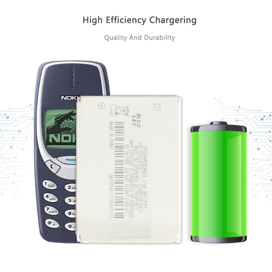 Mobile Phone Battery For Nokia 3310 3330 3410 3510 5510 3530 3335 3686 3685 3589 3315 3350 3510 6650 6800 Battery BLC-2 800mAh